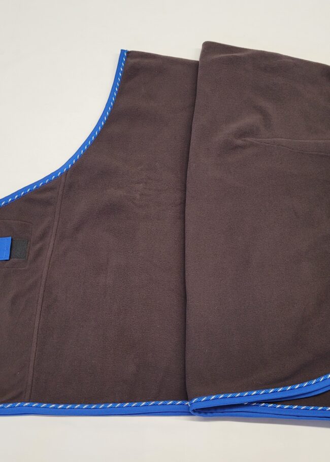 COPERTA IN PILE CHIUSURA VELCRO MARRONE E ROYAL